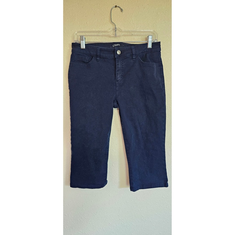 Chaps Denim Womens Size 4 Dark Wash Capri Pants Cropped Jeans Indigo Blue